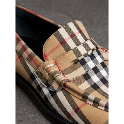 burberry vintage check cotton loafers